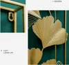 Home Decoration Artist Metal Leaf Golden Iron Ginkgo Leaves Wall Hanging Mural Porch Hotel Cafe Bedroom Living Room Backgrond Decor