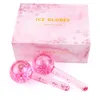 Massage Ices Hockey 2pc set Beauty Facial Cooling Ice Globes for Face and Eye Energy Crystal Ball Water Wave Skin Care