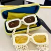 2022SS Мужские и женские солнцезащитные очки с толстым листом Женский дизайнер Ретро Классическая квадратная пластина в оправе Ноги Простой модный стиль UV400 Glass282G