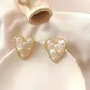 Stud Ghidbk moda transparente grande coração estrela brincos para mulheres amor geométrico pérola brinco de casamento rua jóias