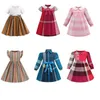 아기 소녀 디자이너 드레스 여름 여자 소매가 드레스면 아기 아이 큰 격자 무늬 활 드레스 멀티 컬러