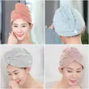 4 colores Secado rápido Fibra de bambú Toalla para el cabello Mujeres Bañando Microfibra Turbante Cap Head Wrap Toallas Accesorios de baño 1pc 210728