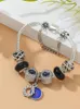 Charm Bracelets Buipoey Star Pendant Blue Crystal For Women Men Original Crown Letter O Beaded Bracelet Jewelry Gifts
