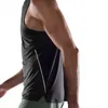 Men's High Quality Fitness Sportswear Sleeveless T-shirt with Reflective Stripe Custom Lightweight Moisture Wicking Fabric Tank 211115