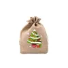 linen christmas drawstring gift bag jewelry pouch bags mix color