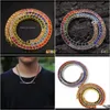 Chains 4Mm Alloy Colour Drill Hip Hop Necklace Punk Personal Accessories Iced Out Chain Ig29E Zfo20