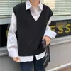 Höst och vinter Kvinnors Pullovers Kvinnors Knitwear Koreanska Style V-Neck Strikkad Solid Färg Ärmlös Vest Sweaters 10896 210528