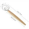 NEW13inch Danish Whisk Dough Egg Beater Coil Agitator Tool Bread Flour Mixer Wooded Handle Baking Accessories Kitchen Gadgets ZZF12755