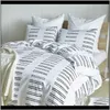 Supplies Textiles Home & Gardenns Black Stripe Printed Bedding Sets Quilt/Duvet/Comforter Er Bedroom 3Pcs Holiday Gift All Size Drop Delivery