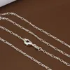 10 pièces Lot 2mm Figaro chaîne 925 bijoux en argent Sterling chaînes de collier avec fermoirs à homard taille 16 18 20 22 24 26 28 30 Inch227l