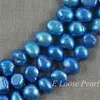 Negozio di gioielli Unique Pearls Branelli allentati Perla d'acqua dolce barocca blu Gioielli fai-da-te Un filo pieno YLC1-90