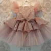 Girl039s Dresses Sequin Cake Double Baby Girl Dress 1 Year Birthday Born Party Wedding Vestidos Christening Ball Gown Clothes3126023