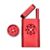 Färgglada slipväska Set Metal Aluminium Machine Kit med rökrörets nypa hitter Grinder Combo Cigaretthållare Filter Cans1657215