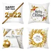 Wit Goud Merry Christmas Kussensloop Kussenhoes Perzik Skin Christmas Decoraties voor Home Xmas Ornament Gelukkige Nieuwjaar Geschenken XD24938