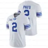 Amerikansk college fotbollskl￤der BYU Cougars Football Jersey College Zach Wilson Lopini Katoa Tyler Allgeier Jaren Hall Neil Puka Nacua Pau'u 16 Baylor Romney Ben Bywa