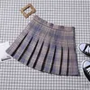 Sommar Kvinnor Mini Skirt Pläterad Plaid High Waist A-Line Kjolar För Flickor Zipper Kawaii Preppy Style Fashion Casual Ladies 210518