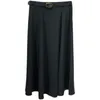 Realeft New Spring Summer Umbrella Women's Skirts with Belted High Waist Solid Elegant A-lineの女性オフィスMi-Long Skirts 210331