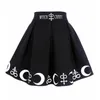 Ведьма луна напечатана хараджуку панк рок готические летние женщины юбки высокая талия мини юбка плиссированная мини юбка для готических девушек 210412