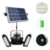 IPReeﾮ 800LM 60 LED Solar Light 3 Lamp Head Timer Impermeabile Pieghevole Giardino esterno Lavoro con pannelli di controllo remoto