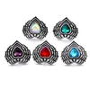 Vintage Snap Düğmesi Kalp Charms Kadınlar Takı Bulguları Rhinestone 18mm Metal Snaps Düğmeler DIY Bilezik Mücevherat Toptan