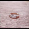 Couple Rings Jewelry Drop Delivery 2021 Fashion Ring Channel Setting More 2Mm Zircon Brass Meterial Rose Gold Plated For Woman Five Size Choo