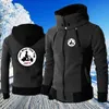 Mäns höst och vinter strax över topp Jott Print Jacket varm vindtät dubbel dragkedja män Hooded design turtleneck coat 211214