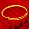 5mm Justera Bangle Push-Pull Armband Kvinnor Smycken 18K Gul Guldfylld Klassisk Dubai Present