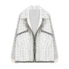 Kvinnor falska päls tröjor och cardigans vinter tjock varm faux sammet chic stickad jacka vit elegant kappa pläd toppar 210430