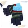 Five dita guanti Cappelli di guanti, sciarpe alla moda aessories Inverno mantieni guanti a strisce jacquard a maglia mti color mti guanti outdoo