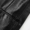 Nerazzurri Spring black reflective print leather blazer jacket for women long sleeve Soft faux leather blazer 210923