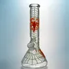 Pająk szklany bongs świetliste fajki wodne świecą w ciemnobrązowych platformach DAB 18 mm samice z miską pająki rur wodny