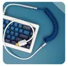 GeekCable Cavo dati tastiera meccanica personalizzata fatta a mano per tema GMK SP Keycap Line Misteriosa colorazione blu e bianca