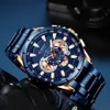 Curren Hommes Montres Top Marque De Luxe De Mode Grand Cadran Homme Montre-Bracelet Chronographe Montre Hommes Bleu Horloge Relogio Masculino 210527