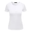 Propcm Alta Qualidade Cor Sólida S-2XL Planície T Camiseta Mulheres Elastic Basic Tee Feminino Casual Tops Manga Curta T-shirts