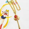 Colares de pingentes de colar de chaves da lua para meninas para crianças desenho animado anime Anime