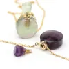 21XL0023 stainls steel chain perfume aromatherapy bottle natural stone pendant necklace