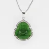 Buddha verde ciondolo Neklace per donne intarsia