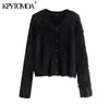 Moda donna Pelliccia sintetica Soft Touch Cardigan lavorato a maglia maglione manica lunga Pullover donna Chic Top 210420