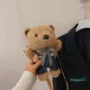 Simpatico orso borse ragazza peluche bambola cartone animato borsa a tracolla borsa per bambini