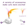 Smart Cat Toy Interattivo Elettronico Led Automatico Salto Giocattoli per Gatti Gioca Gattino Piuma Teaser Stick Sostituzione