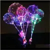 Party bevorzugt LED Lights Night Lighting Bobo Ball Decoration Ballon Hochzeit Dekor Requisiten Helle leichtere Luftballons mit Stick 18 cm FFA1661556