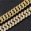 Hip Hop Bling Iced Out Chain Men's Rapper Bracelets Micro Paved Zircon Miami Cuban Bracelet for Men