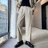 Spring Men's Sagging Wide Leg Casual Pants Corduroy Loose Straight Pants Solid Color Suit Pants Streetwear Social Trousers 210527