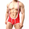 남자의 바디 셰이퍼 남자의 섹시한 언더 셔츠 남자 속옷 통기성 점프 슈트 레슬링 서식기 싱글 렛 mankini bodysuit