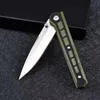 High Quality Flipper Folding Knife D2 Stone Wash Blade G10 + Stainless Steel Handle Ball Bearing Fast Open EDC Pocket Knives