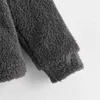 Humor Bear Kids Sweater 2021 Vår Höst Långärmad Rund Krage Solid Färg Tjock Fax Fur Casual Barn Outwear Blouse Y1024