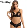 Kadın Seksi Külot ve Sutu Set Erotik Kostüm Yay Knot Lingerie Su Açık Kupa Dantel Kroksuz İç Çamaşır Giymecesi BRA6883924