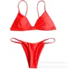 Damski Swimweear Solidne Bikini Set Sexy 9 Kolory Push Up Women Brazylijski strój kąpielowy Niska talia Biquini Halter Dwa kawałki kostium kąpielowy