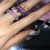 2021 neue Luxus Persönlichkeit Echte Rosa Verlobungsring Set Damen Ring Ewige Damen Party Geschenk Schmuck X0715