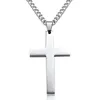 Délicat Hommes En Acier Inoxydable Croix Pendentif Colliers Hommes Lettre Gravée Avec Un Seul Coeur Religion Foi Crucifix Charme Chaîne En Titane Pour Cadeau